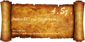 Ambrózy Szabina névjegykártya