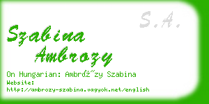 szabina ambrozy business card